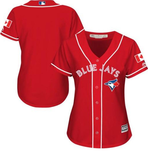 Women's Toronto Blue Jays Red Blank Stitched MLB Jersey(Run Small)